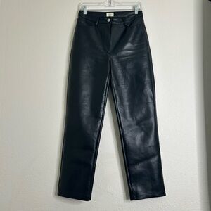 Aritzia Wilfred the Melina black faux leather pants
